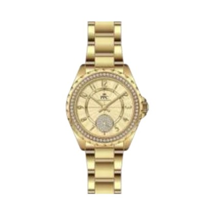 Paris Polo Club PPC-FB10-GD-GD Gold Dial Butterfly Clasp Women Watch  